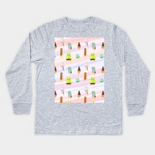 Pastel Goth pattern Ghost ice creams Kids Long Sleeve T-Shirt